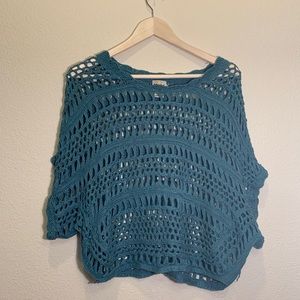 Dark Teal Knitted Crop Top